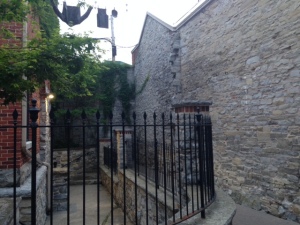 One of the many picturesque stone alleyways in Kingston - abundant limestone and a large supply of stone masons looking for work after the Rideau Canal was completed caused many of the buildings in Kingston to be constructed of stone