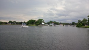 In Peterborough Harbor, approaching the village and the downtown marina