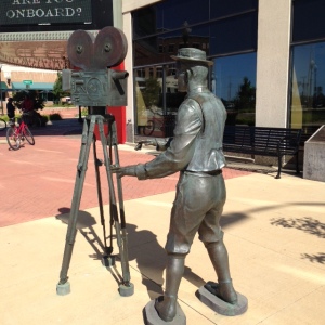 Muskegon has a large Performing Arts Center, and this sculpture is a tribute to film-making 