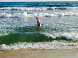 I couldn't resist a swim in the still-warm waters of the Gulf