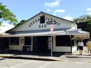 We couldn't resist visiting the fifth "Dive Bar" listed in the magazine article, since it is on Key West - the Green Parrot. It lived up to its image...