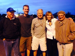 Evidence that the best part of an epic trip like this is the people you meet - from left to right:  Tom McNichol, Tim, Tom, Alice, and Hank